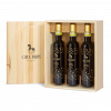 GIFT BOX<br>"PRESTIGE BLACK"<br><span class="bottiglia">Box containing three 0.5 lt. bottle of Toscano Organic Olive Oil</span><br><span class="toscano">3x500 ml 2023 harvest</span>